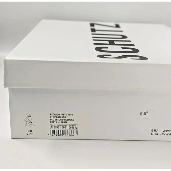 Schutz Renee Women's Ankle Strap Platform Pump Hologram Size 7.5 B (MSRP $158) - Picture 11 of 11